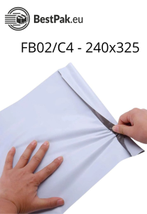 Foliopaki kurierskie 50 mic FB02/C4 240x325 100szt - pasek antystatyczny
